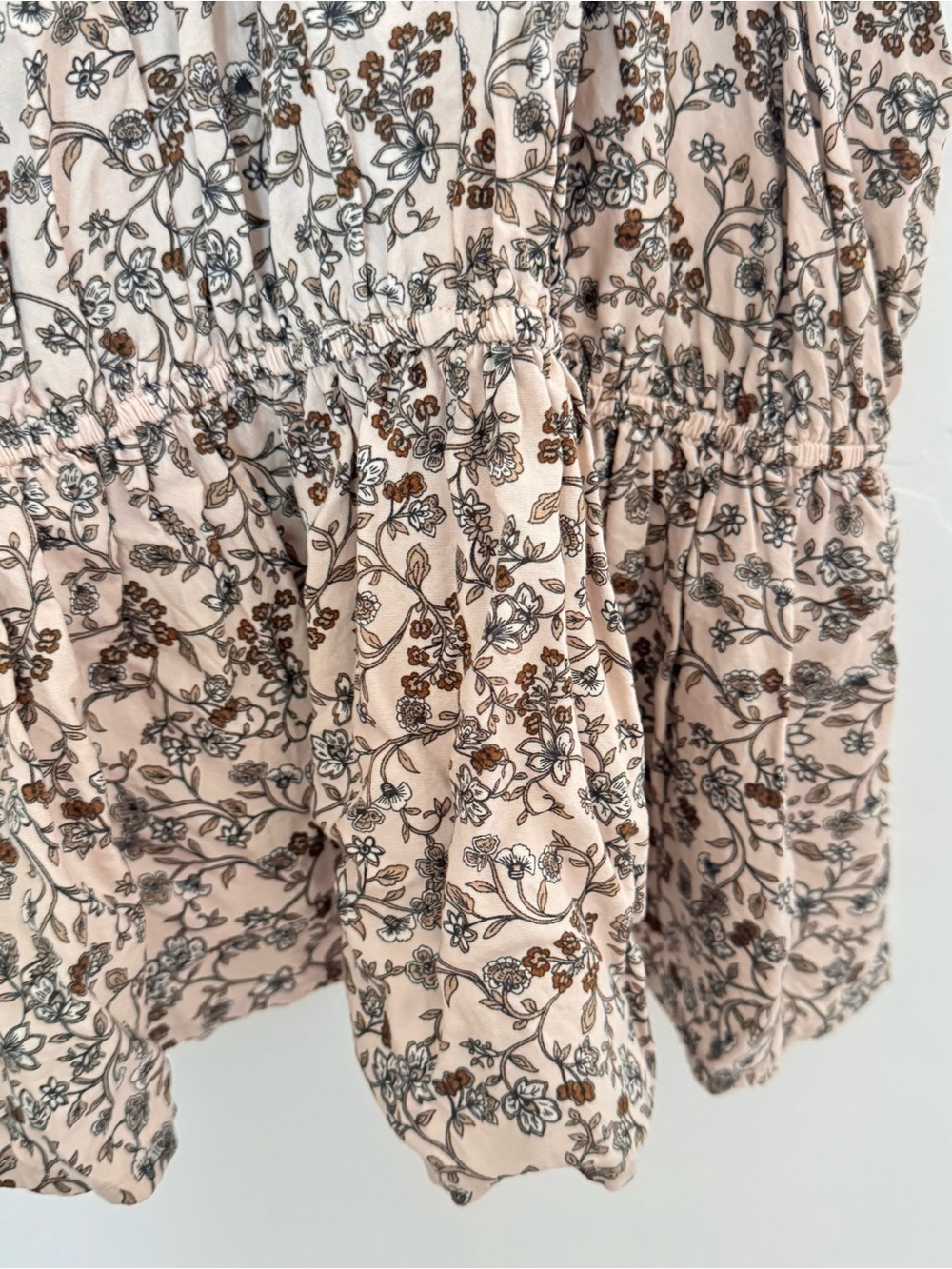 Old Navy Beige Brown Floral Halter Peplum Top Strappy Beach Summer Cottagecore M - Picture 6 of 8